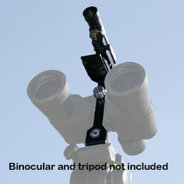 Combined red-dot  finder and mounting bracket for binoculars